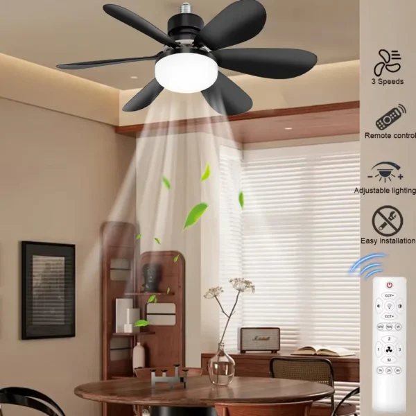 40W Ceiling Fan with Remote Control LED Light