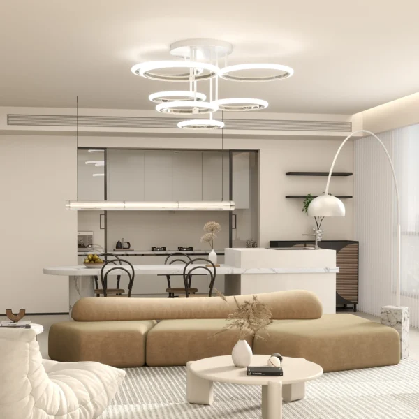 120w 7 Rings Modern Stepless Dimming LED Ceiling Light